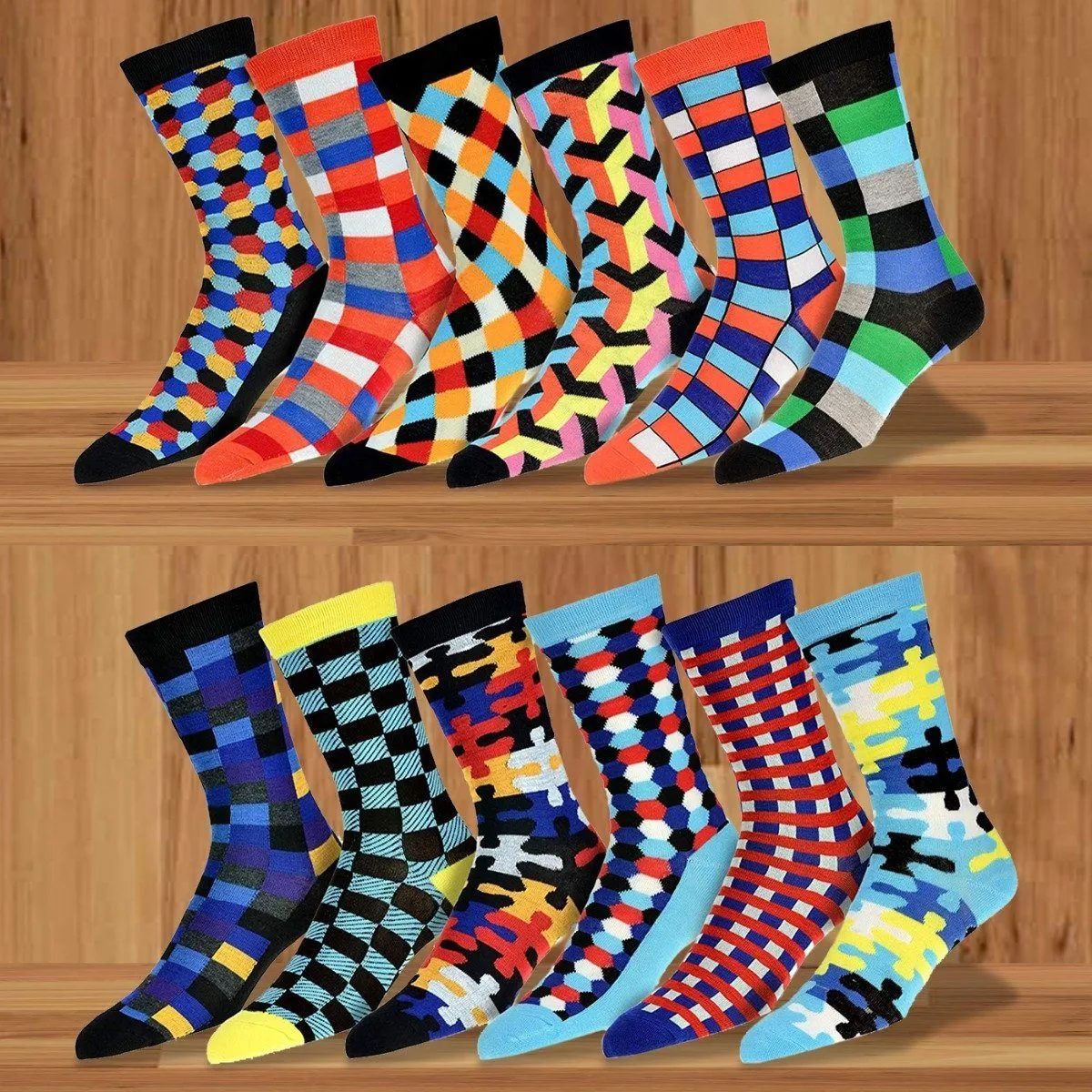 12-Pair: Robert Shweitzer Colorful Dress Socks for Men