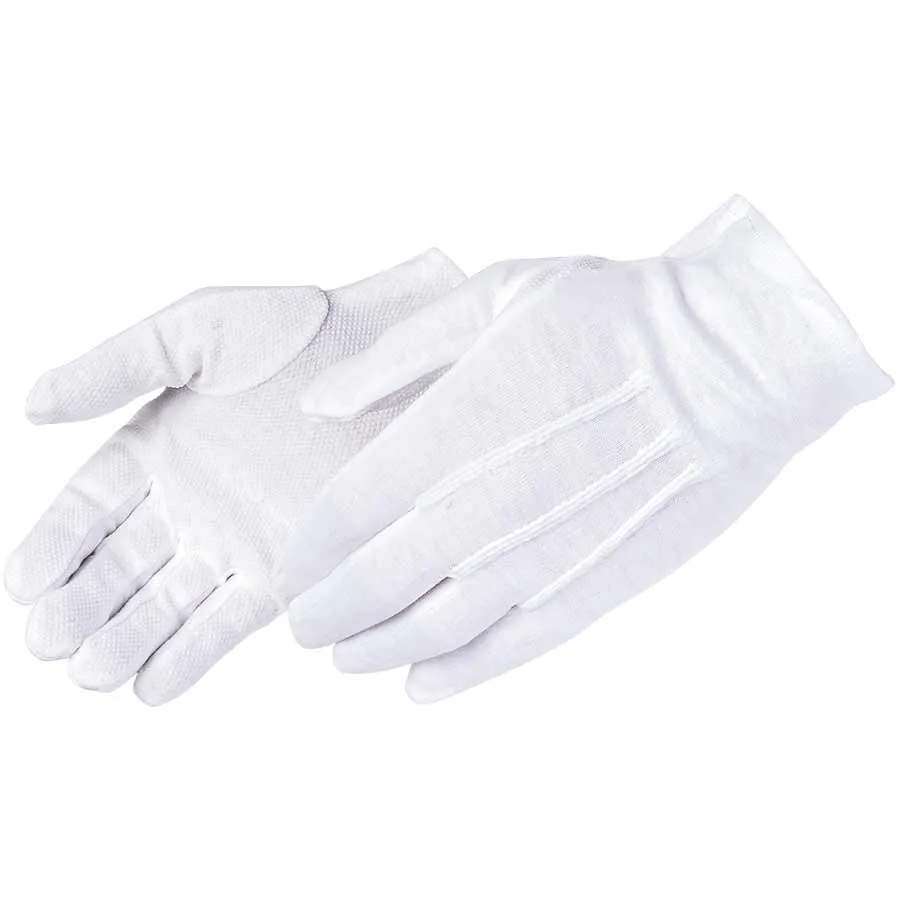 12 Pairs - Formal White Dress Glove With PVC Dots