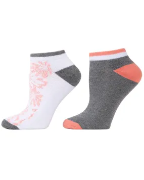 4 Pair Pack Natori Floral Burst Cushioned No-Show Socks