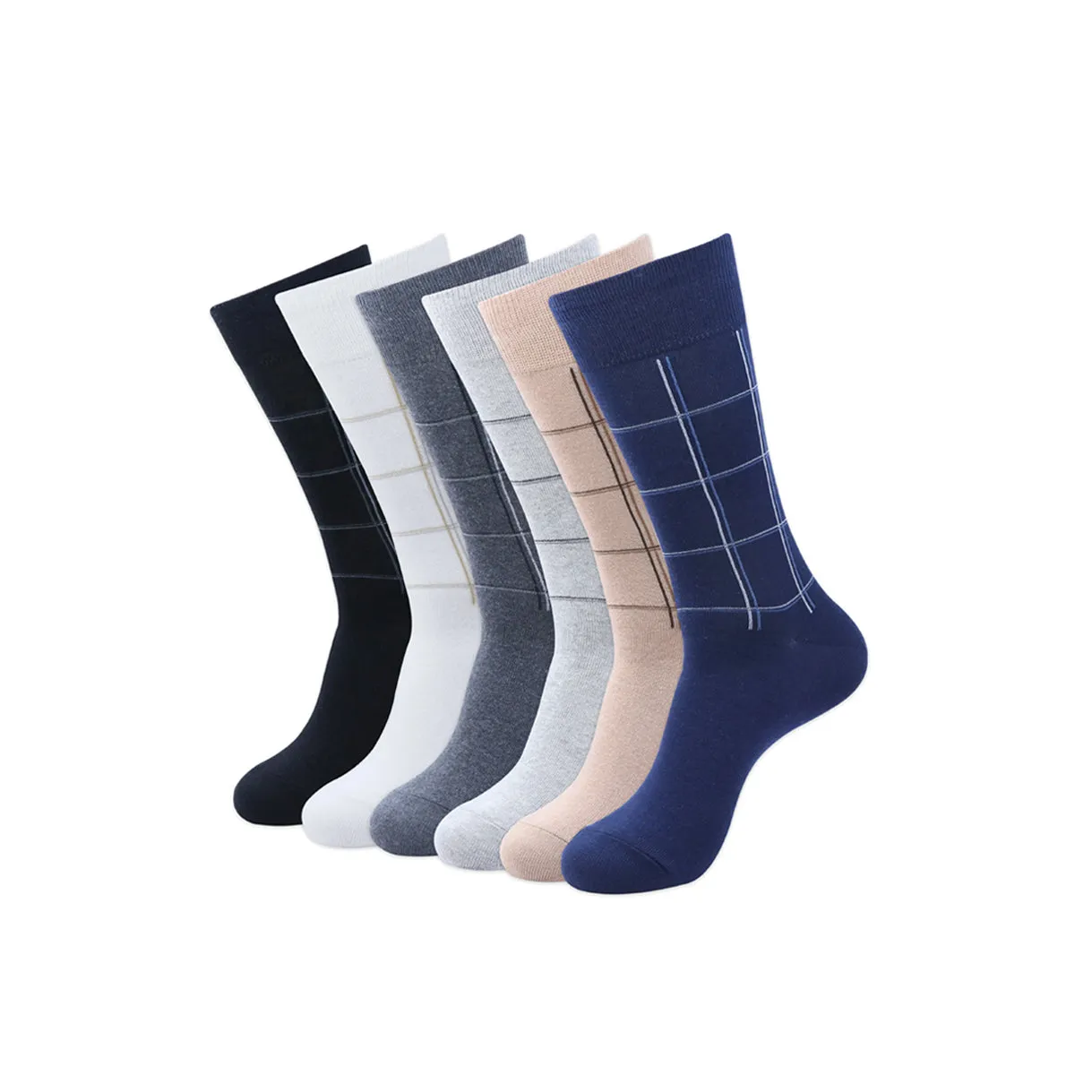 Balenzia Men's Checks Calf Length/Crew Length Cotton Socks - (Multicolored)(Pack of 6/1U)