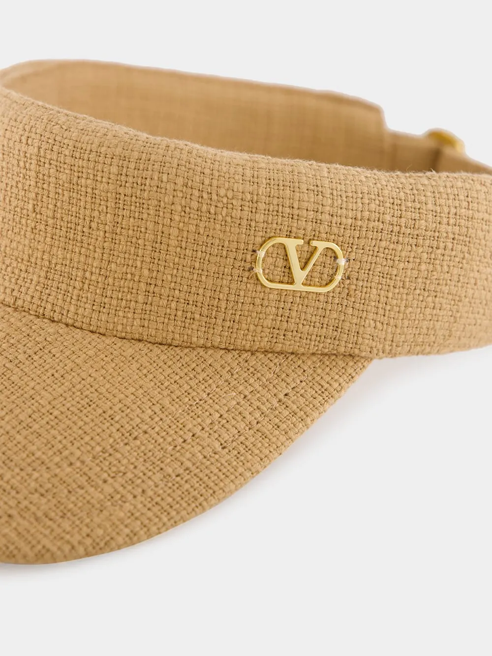 Beige Cotton Visor Hat