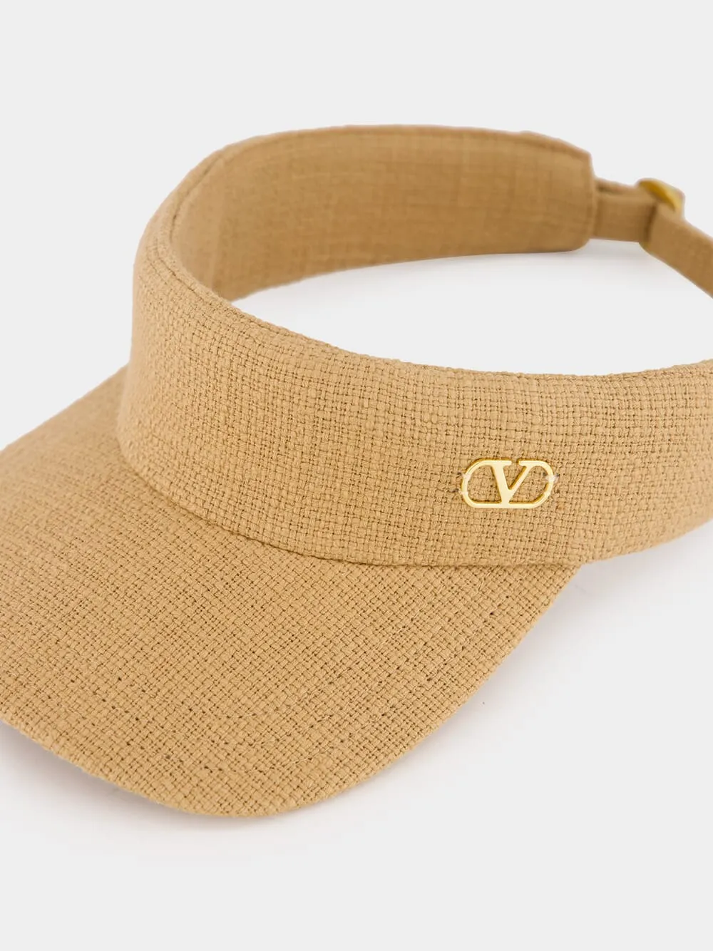 Beige Cotton Visor Hat