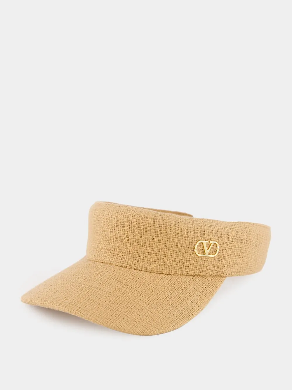 Beige Cotton Visor Hat