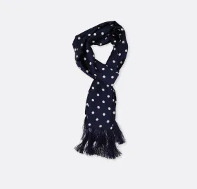 BLUE POLKA DROPS SILK MEN SCARVES