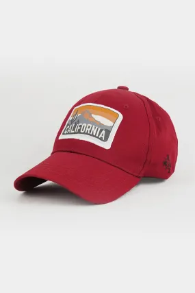 California Embroidered Cap - Red