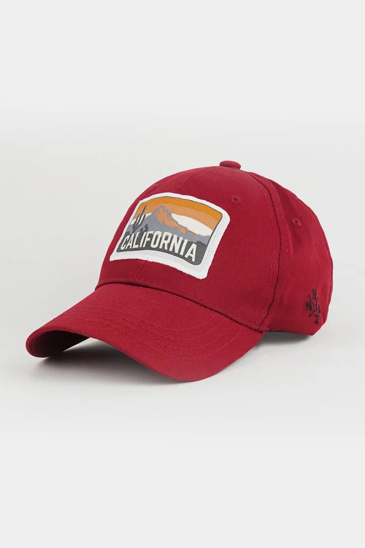 California Embroidered Cap - Red