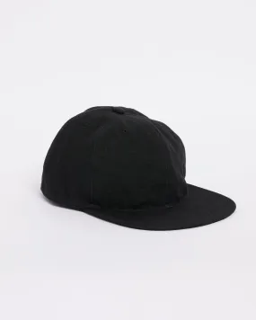 Canvas Velcro Back Cap in Black