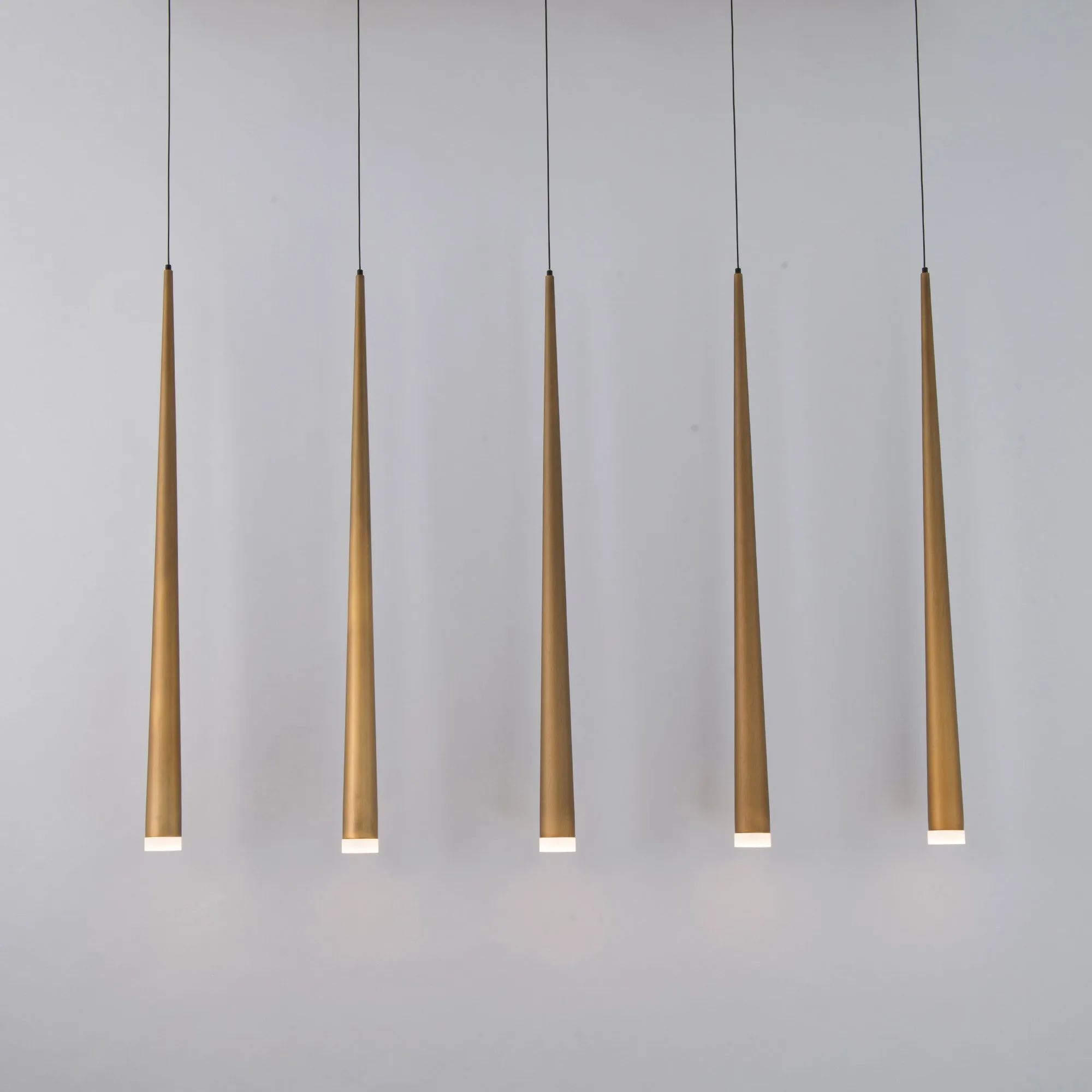 Cascade LED 5 Light Etched Glass Linear Chandelier