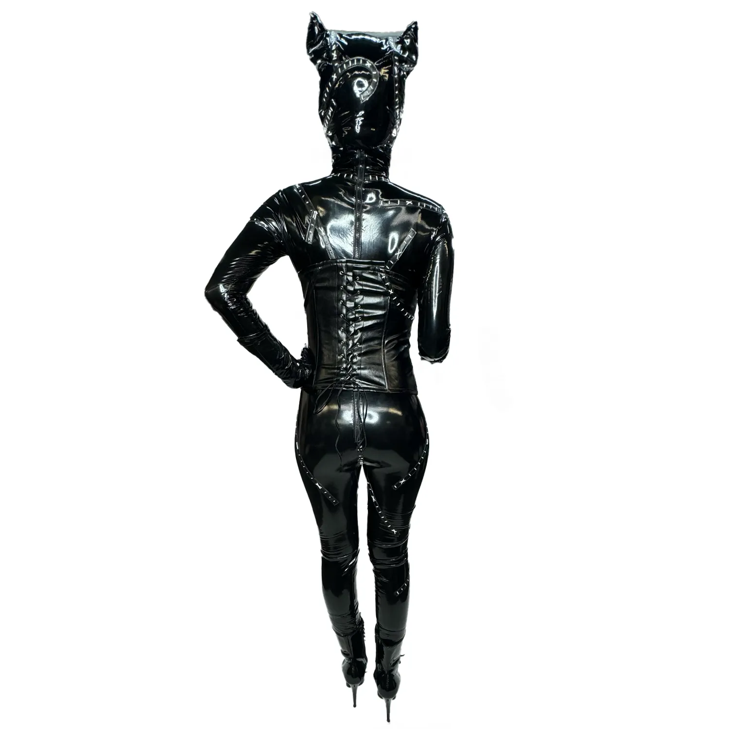 Cat Woman Selina Kyle Inspired Patent Leather Cosplay Adult Costume