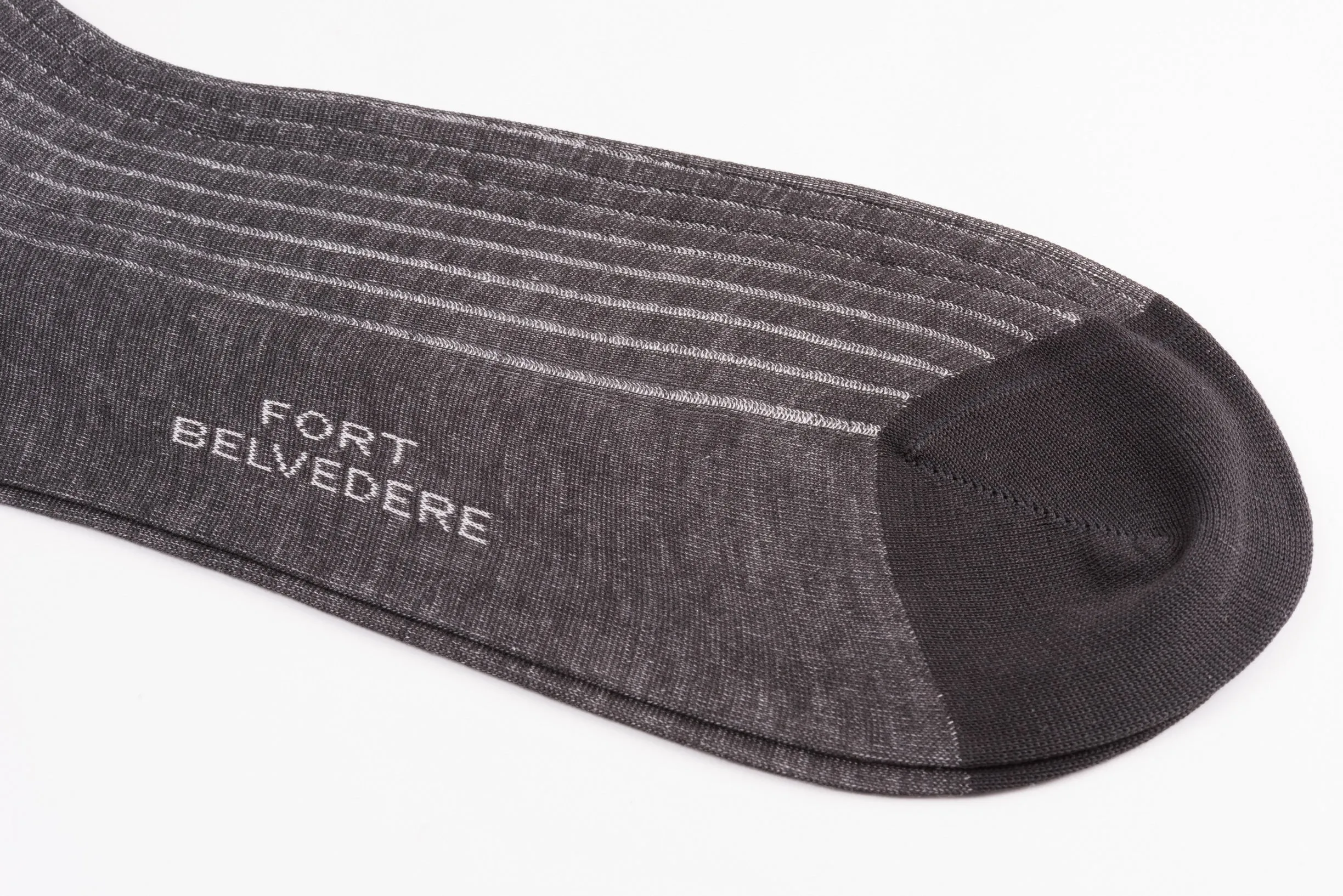 Charcoal & Light Gray Shadow Stripe Cotton Socks