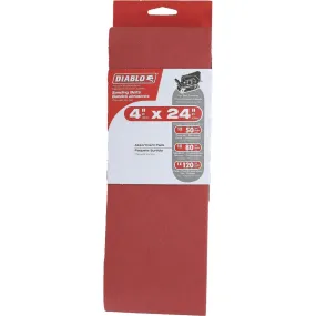 Diablo 4 In. x 24 In. 50/80/120 Grit General Purpose Sanding Belt (3-Pack)