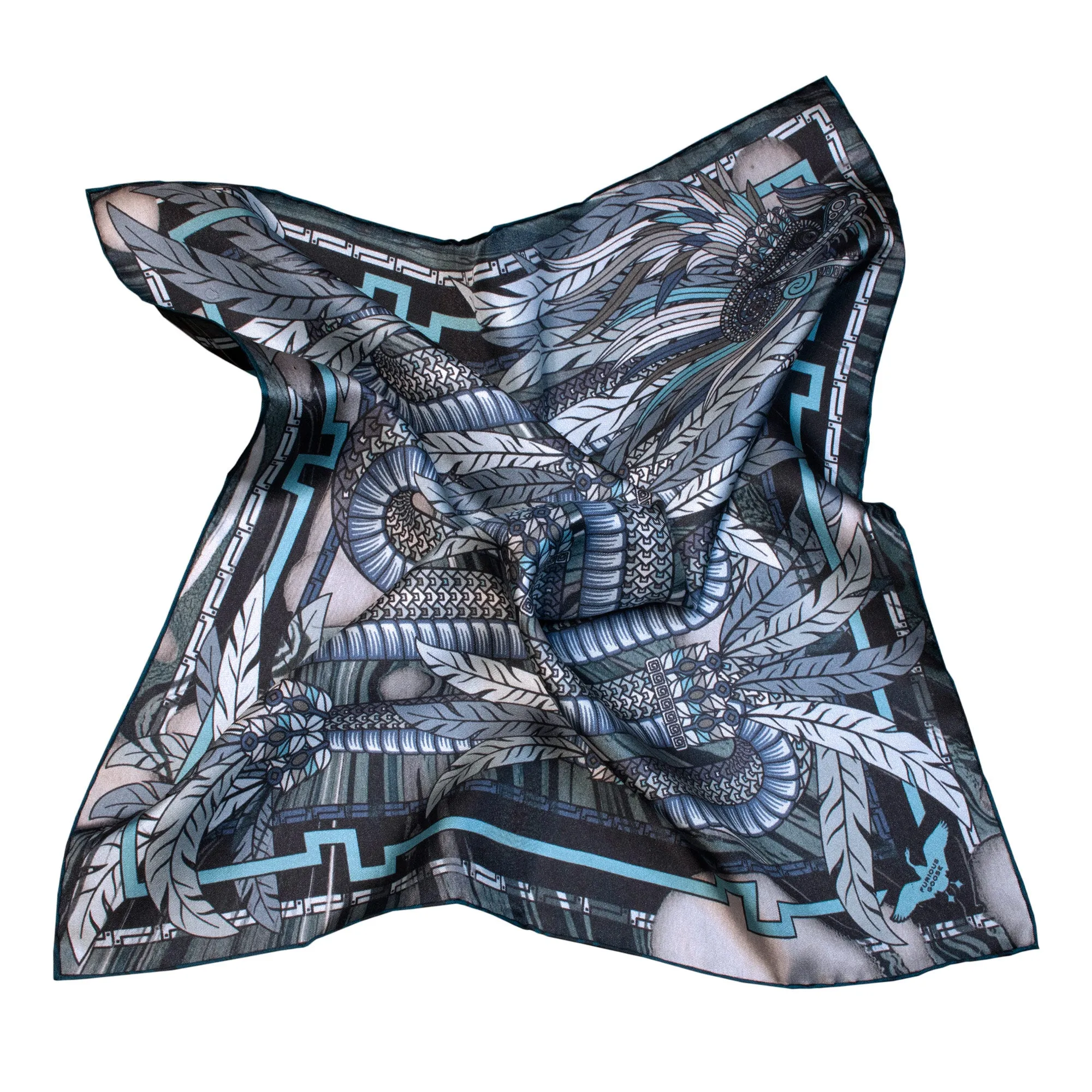 Dragon Scarf, Occidental Lapis – Silk Scarves