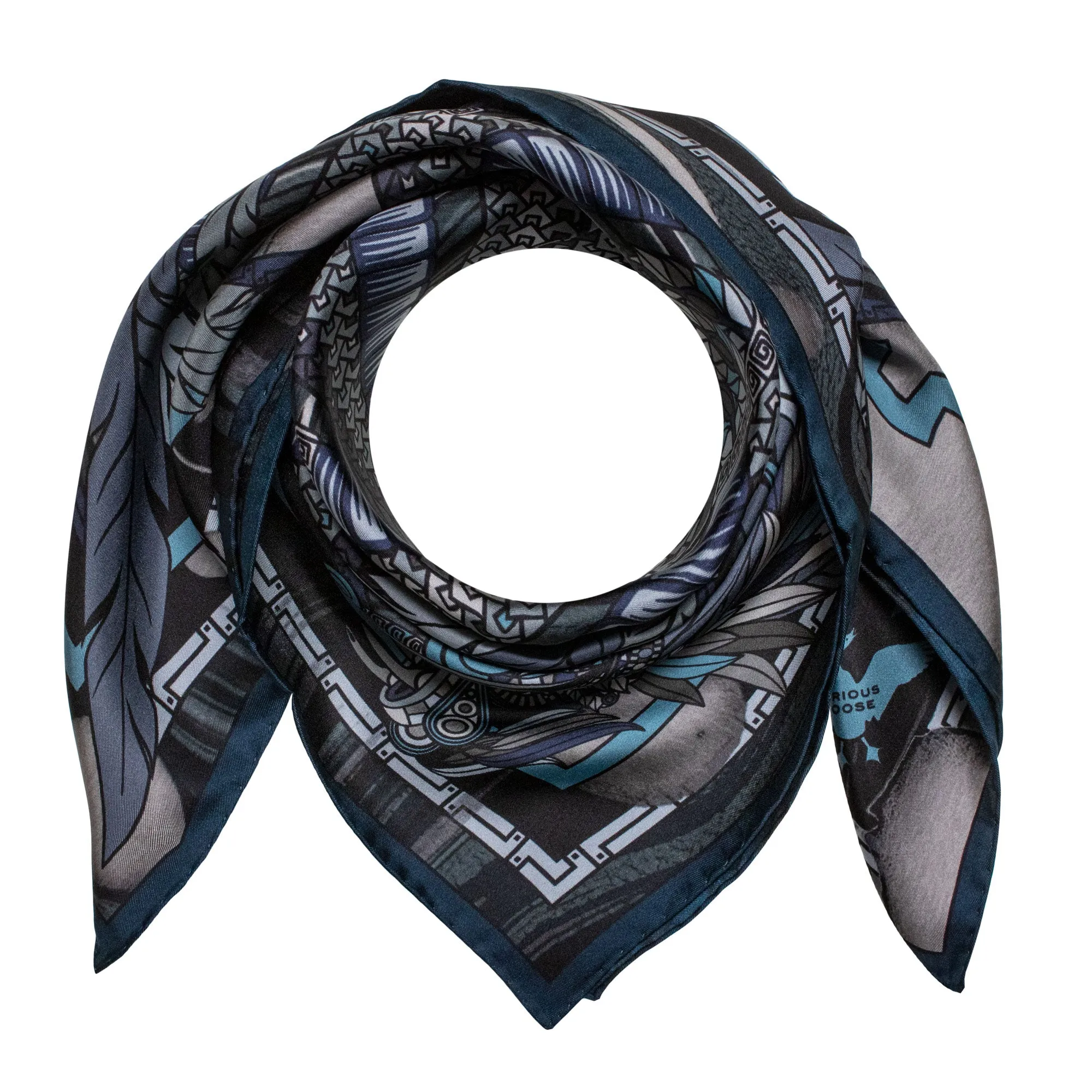 Dragon Scarf, Occidental Lapis – Silk Scarves