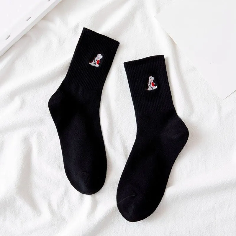 Elegant Printed Long Breathable Socks Set