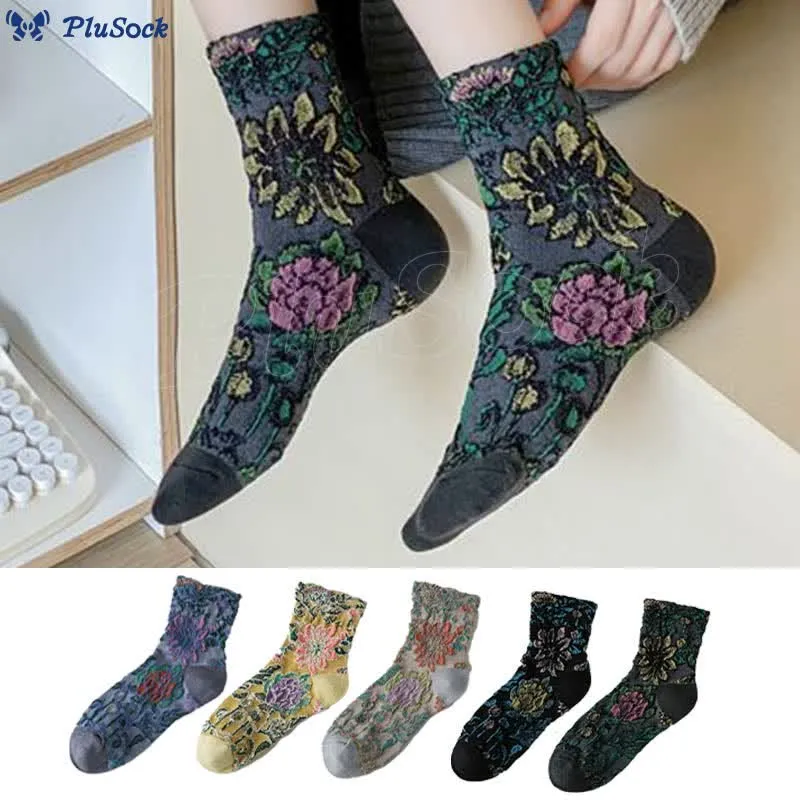 French Pattern Quarter Socks(5 Pairs)