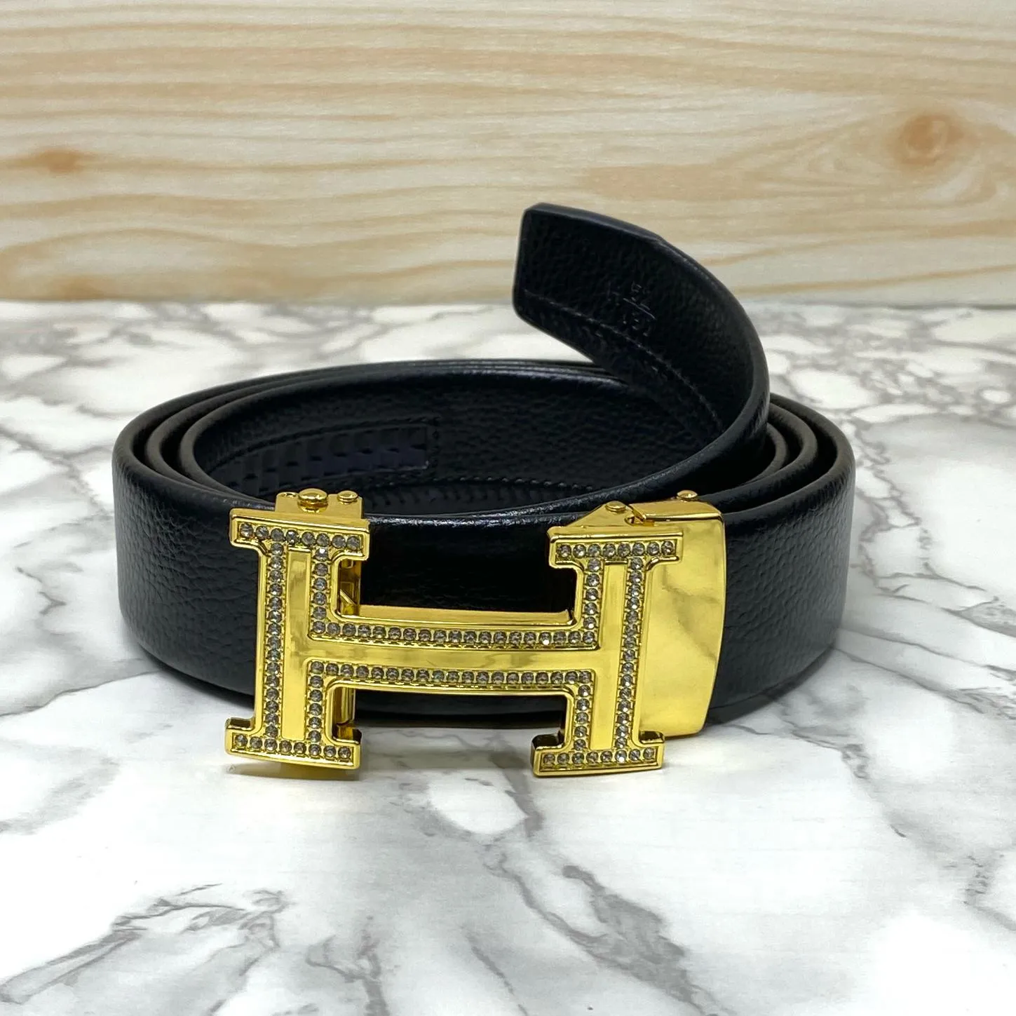 H Shape Adjustable Auto Lock Belt With Diamond Finishing-JonasParamount