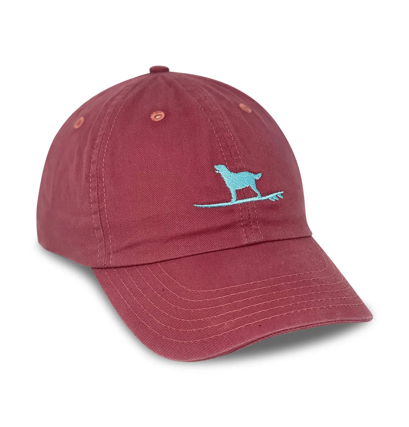 Hang Ten Hound: Embroidered Twill Cap - Port Side Red