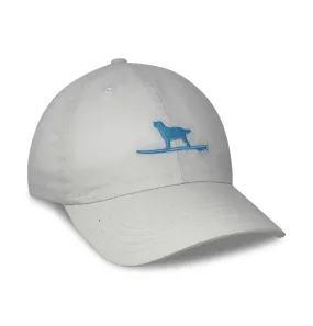 Hang Ten Hound: Embroidered Twill Cap - White