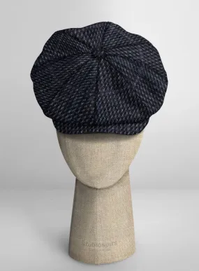 Harris Tweed Rope Blue Newsboy Cap