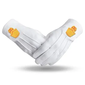 High Priest Royal Arch Chapter Gloves - White Pure Cotton