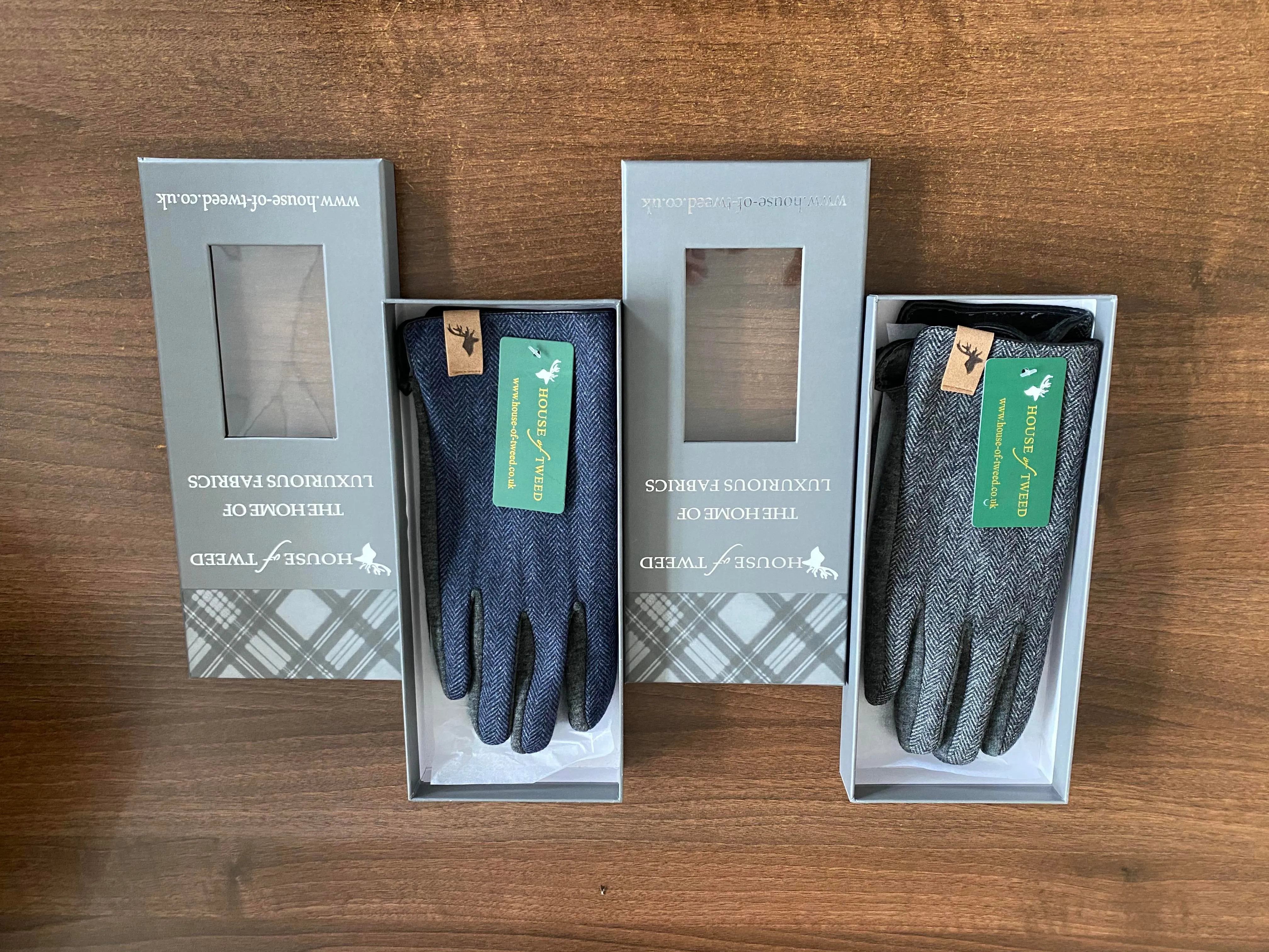 House Of Tweed Mens Herringbone Soft Gloves One Size