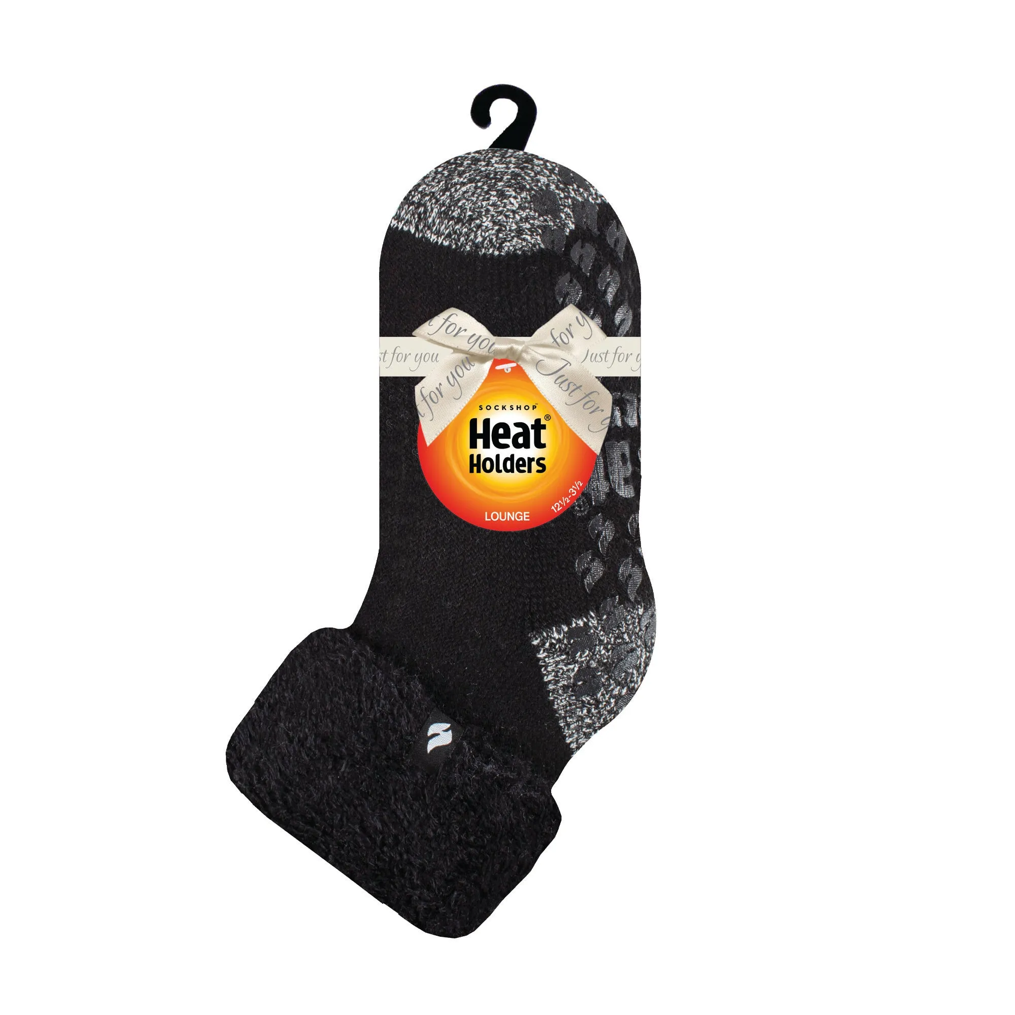 Kids Original Lounge Socks with Turnover Feather Top - Black