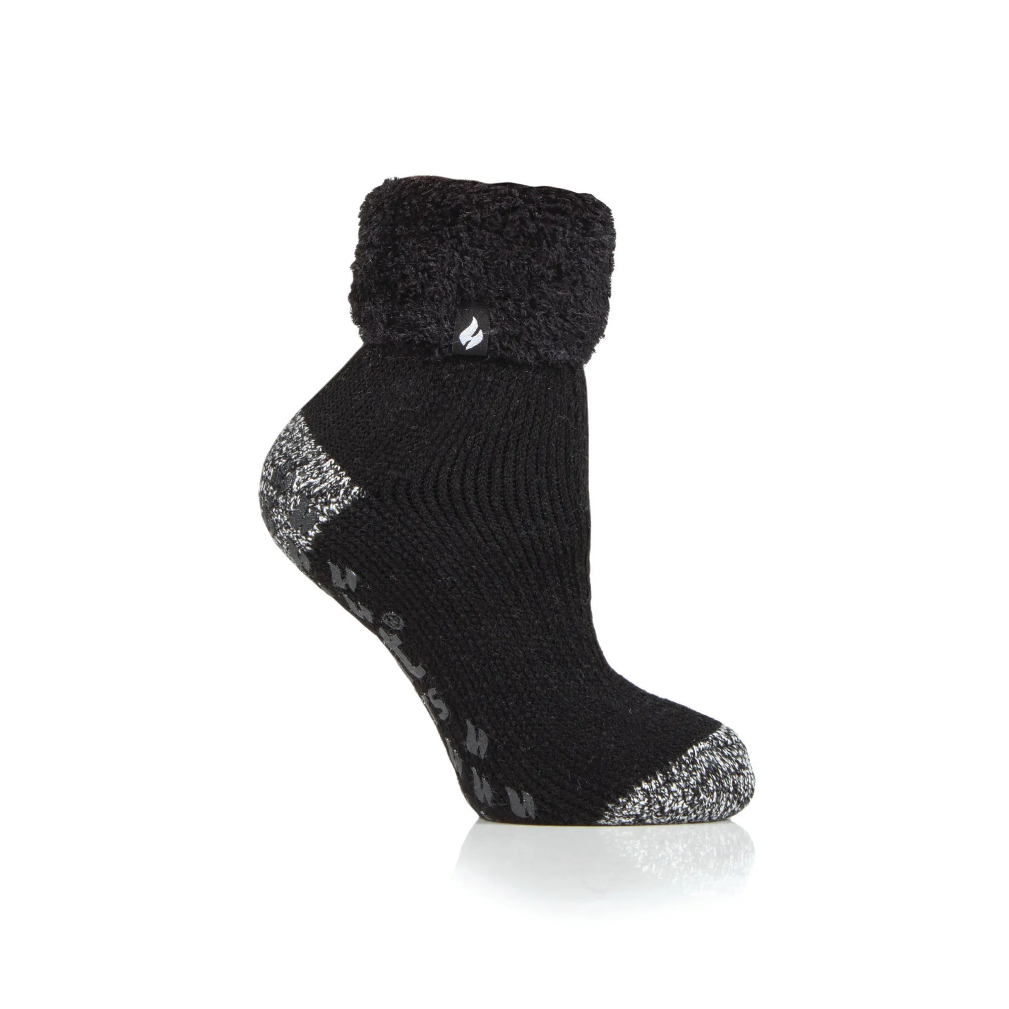 Kids Original Lounge Socks with Turnover Feather Top - Black