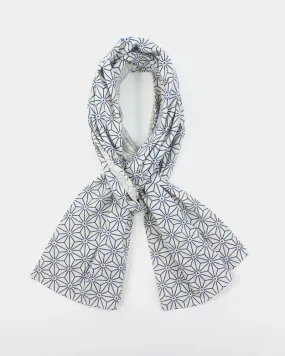 Kiriko Original Scarf, Classic, Cream with Indigo Asanoha