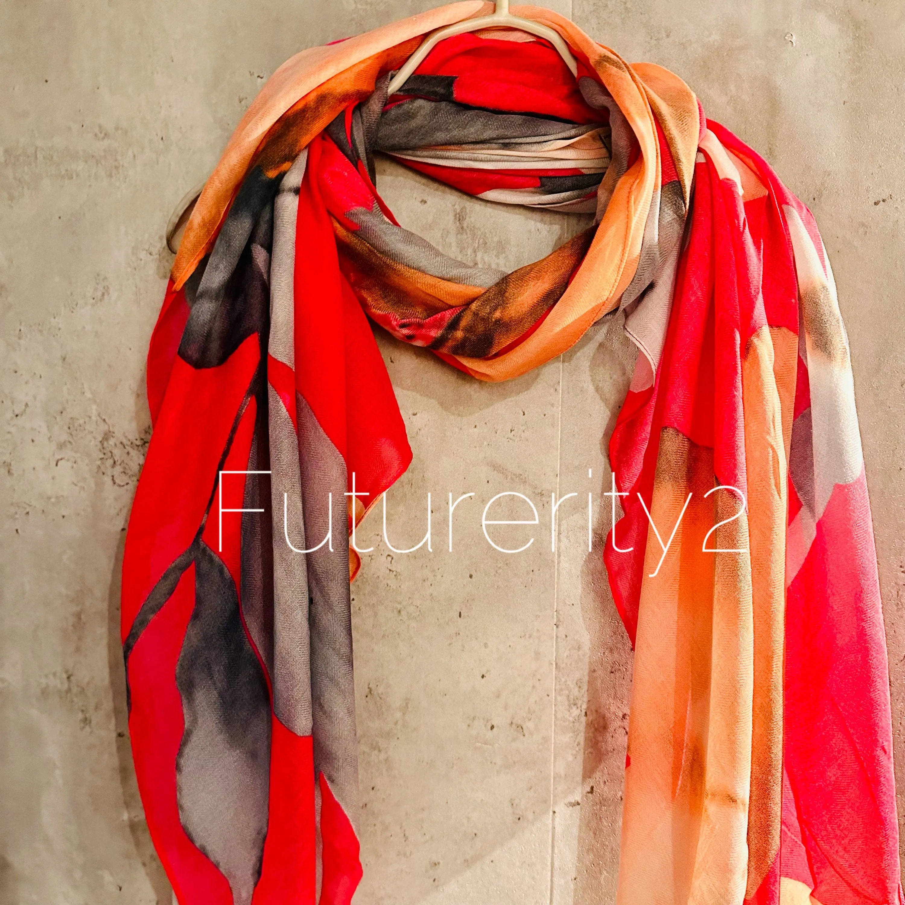 Large Flower and Leaf Design in Pink, Grey and Orange Scarf for Women,Perfect for all Season,An Eco Friendly Gift for Mom or Birthday.