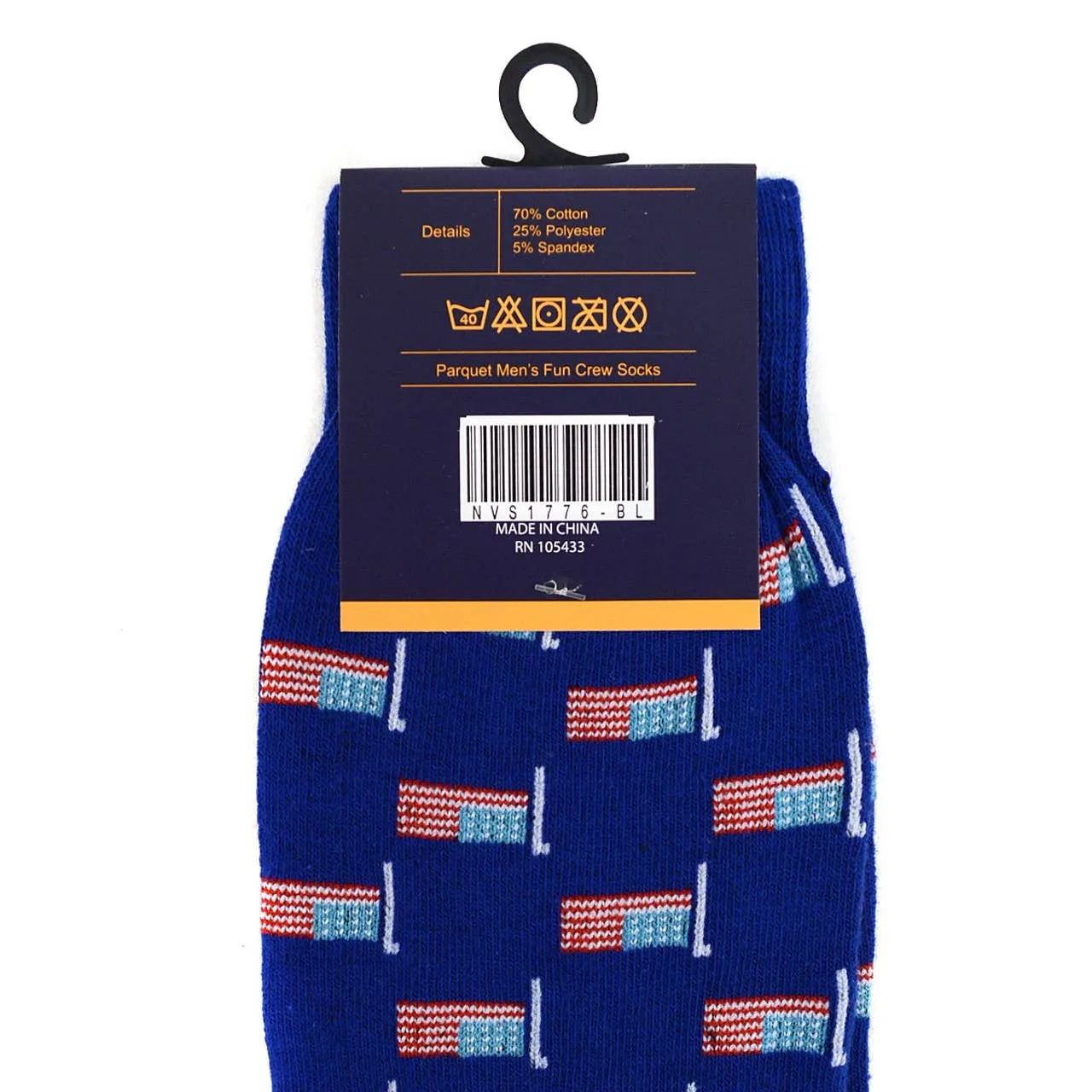 Men's American Flag Novelty Socks Blue