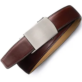 Mens Premium Leather Ratchet  Belt | 1.5” Wide | Loop - Mahogany