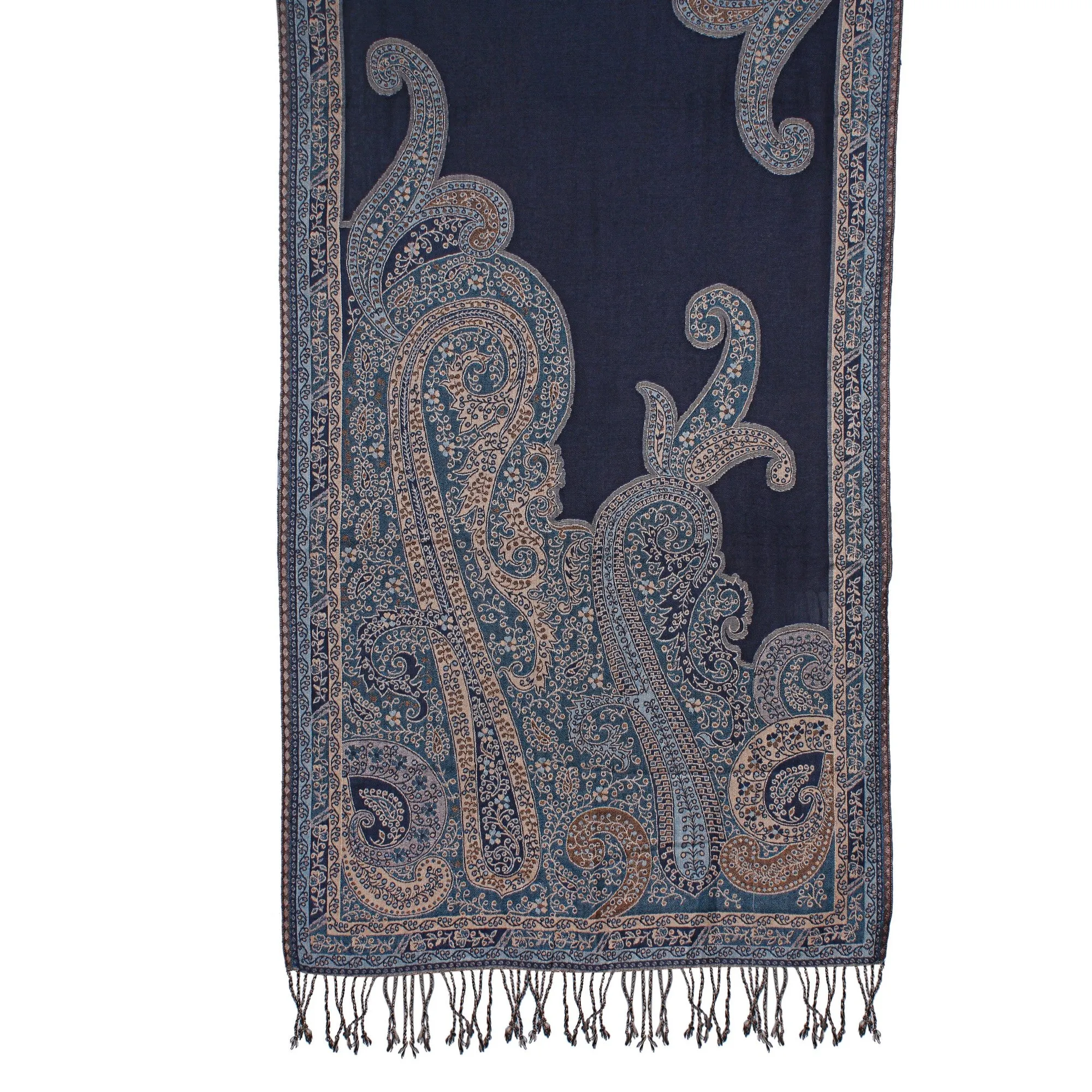 Midnight Sparkle Paisley Jacquard Scarf