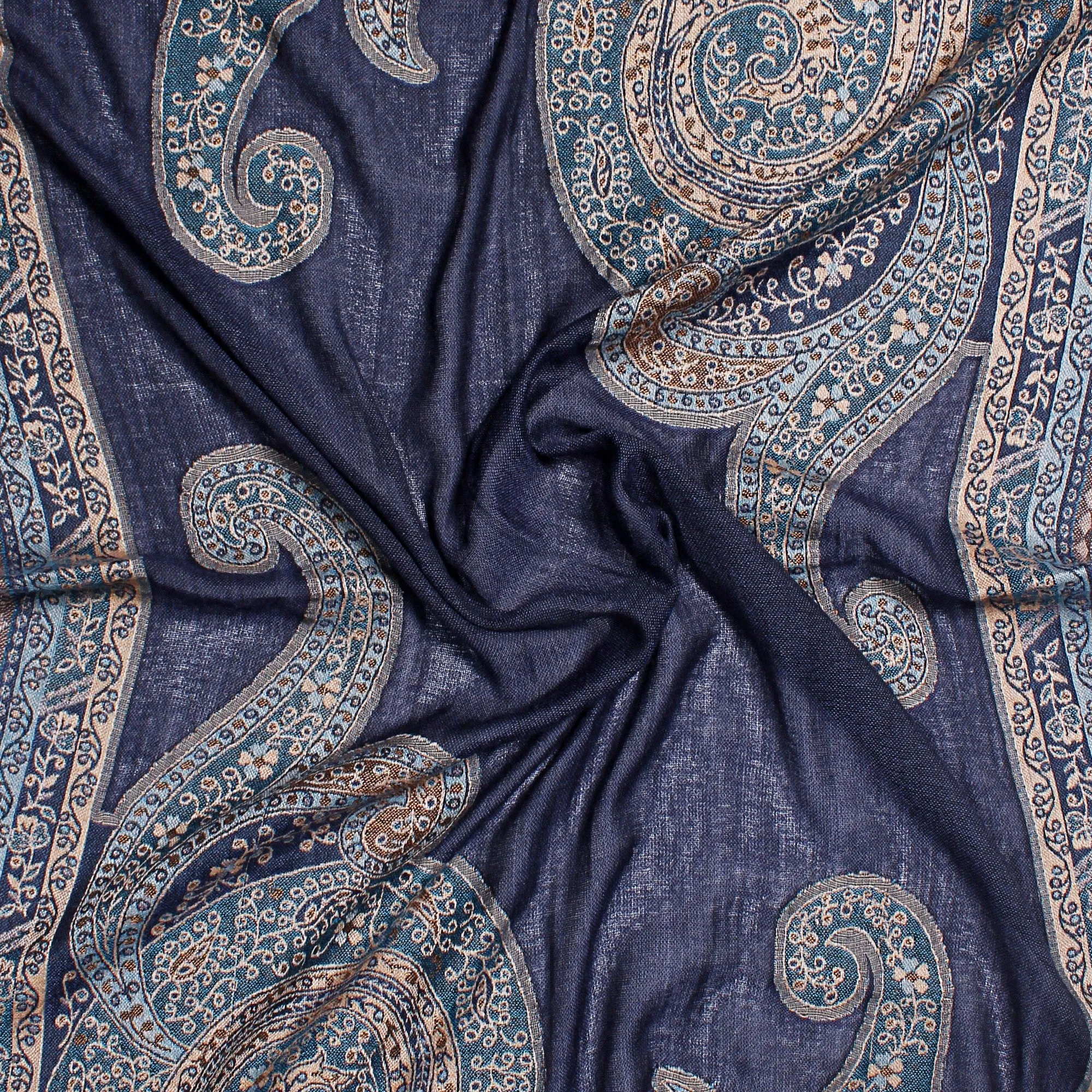 Midnight Sparkle Paisley Jacquard Scarf