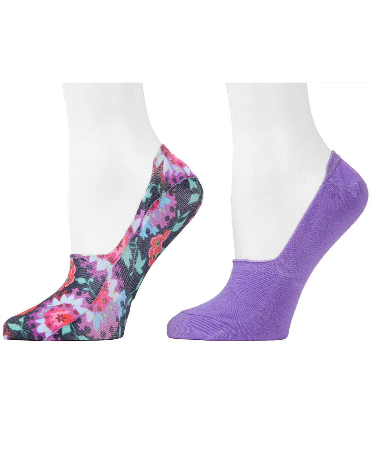 Natori Ornate Floral Liner Socks 2-Pack