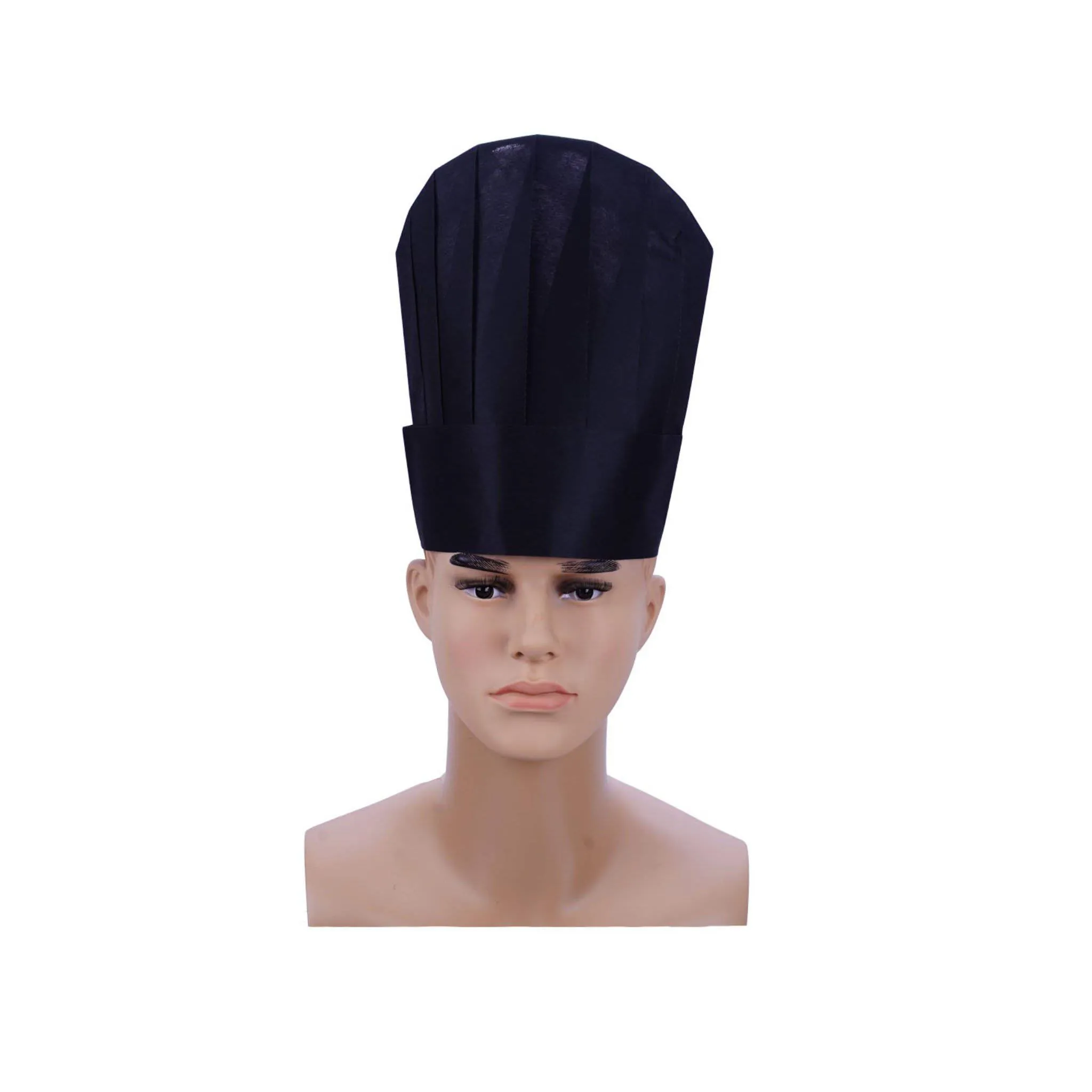 Non Woven Chef Hat 10 Inch Black 50 Pieces X 4 Packts