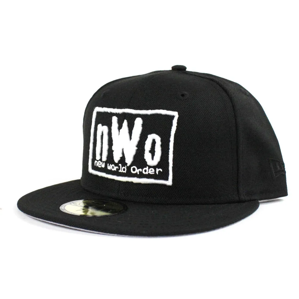 NWO New Era 59Fifty Fitted Hat (New World Order Black White Gray Under Brim)