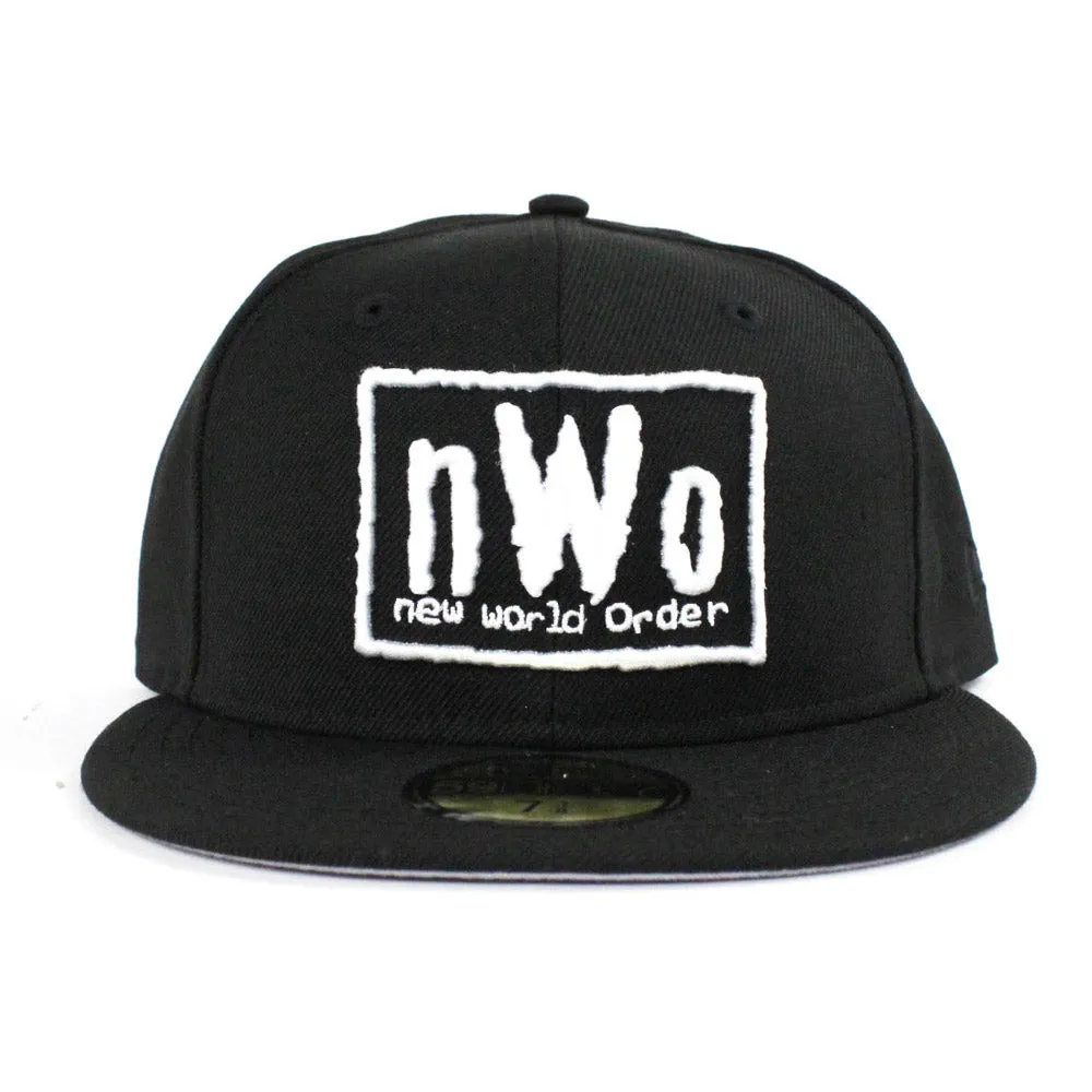 NWO New Era 59Fifty Fitted Hat (New World Order Black White Gray Under Brim)