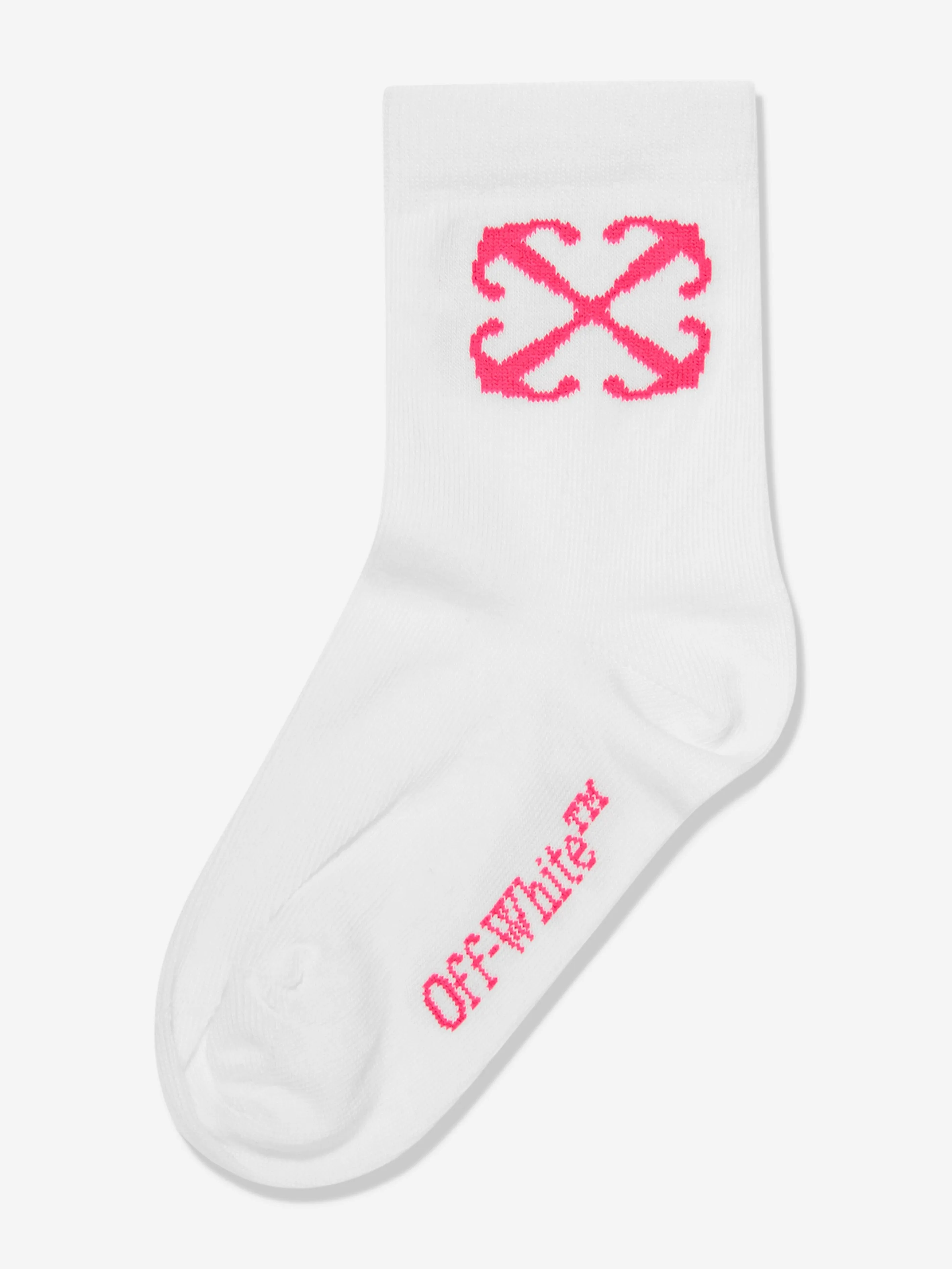 Off-White Girls Arrow Mid High Socks in White