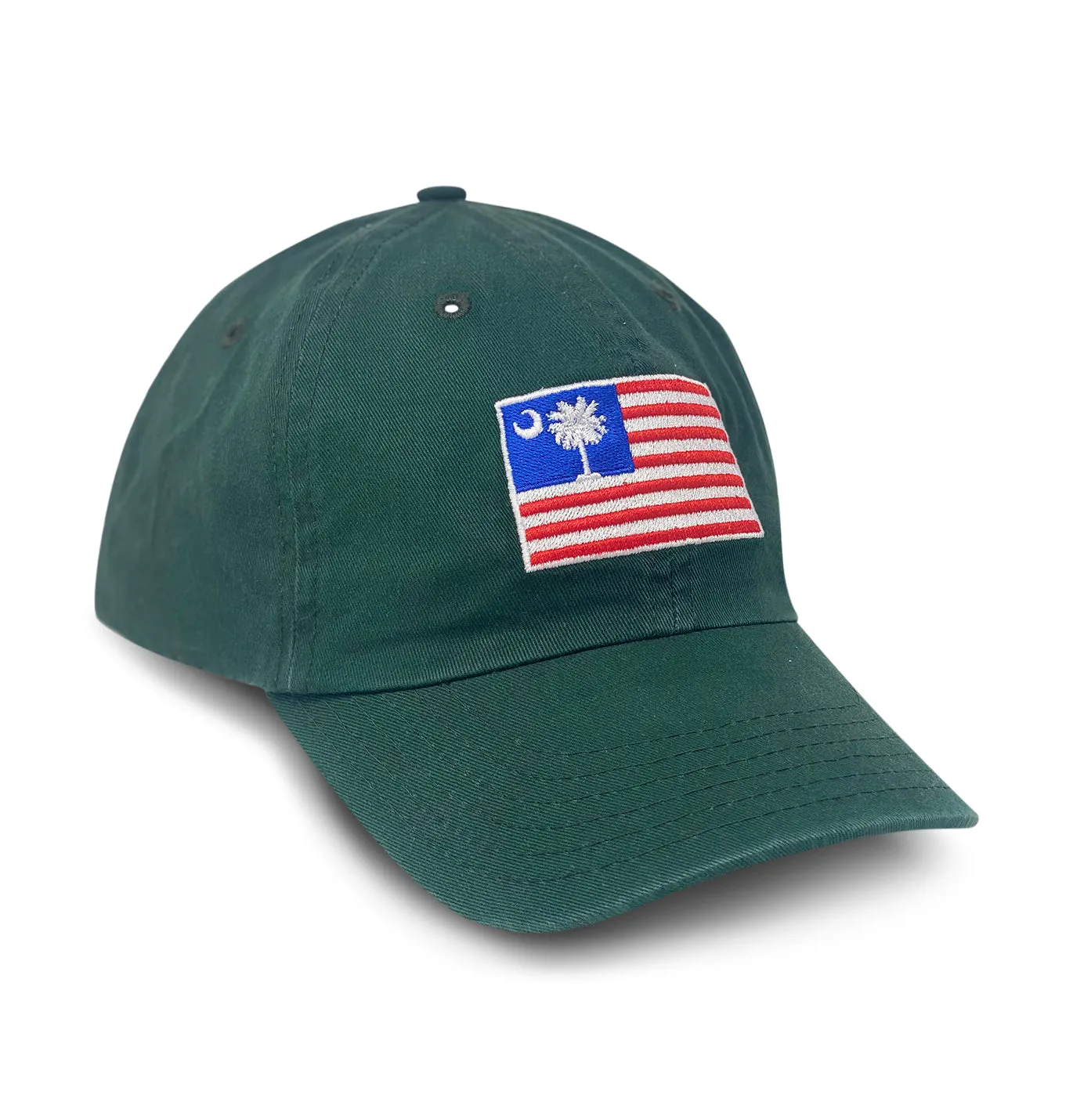 Palmetto Flag: Embroidered Twill Cap - Spruce