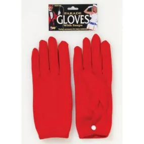 Parade Gloves Short. with Snaps Red