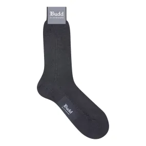 Plain 100% Silk Short Socks in Charcoal Grey