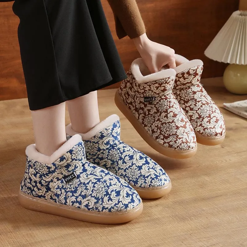 Plus Size Elegant Pattern Slippers