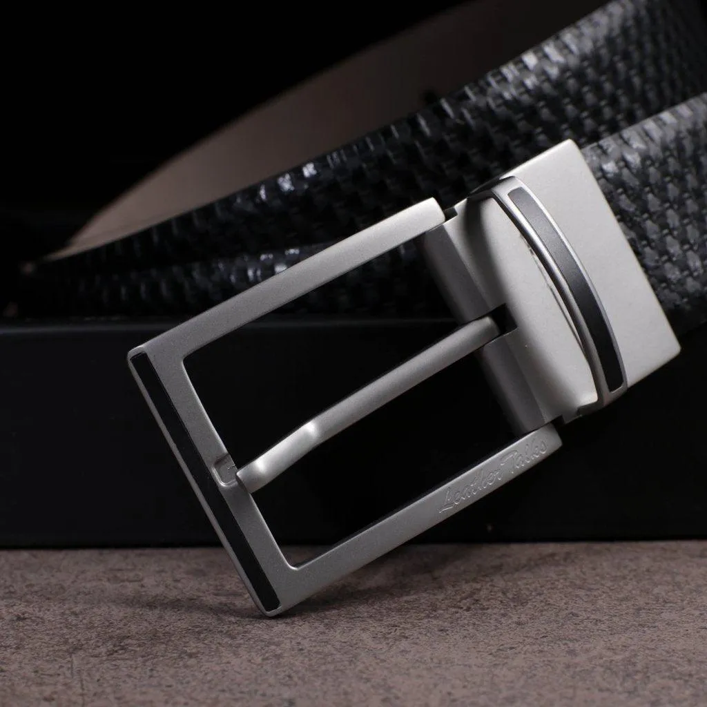 Premium Italian Rhombus Print Black Belt