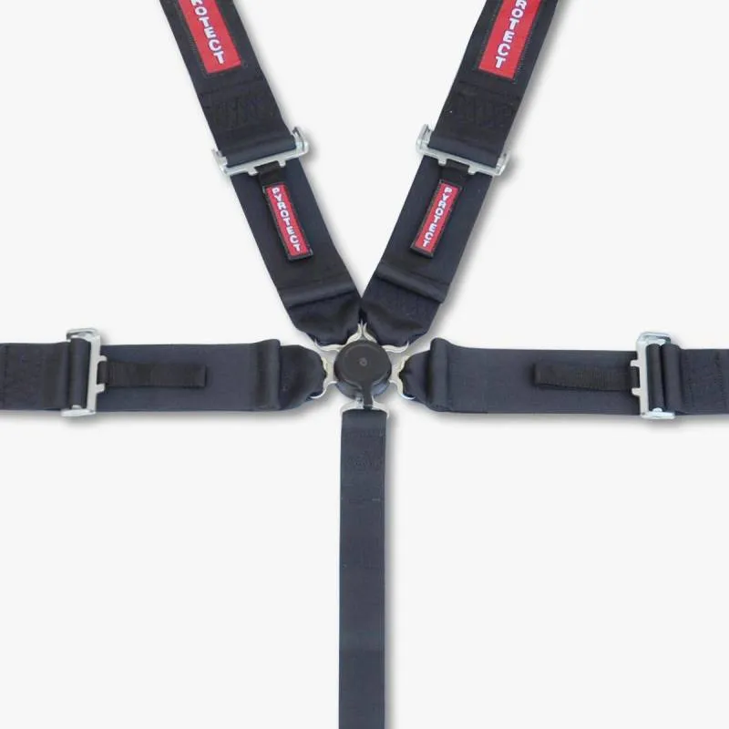 Pyrotect 6-Point Camlock Harness - 3" Width Lap - 2" to 3" HNR Ready Shoulder Harness - Pull Up Adjust - Red