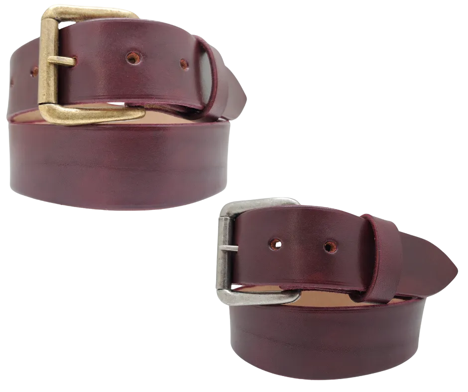 "The Office" Oxblood Casual Leather Belt