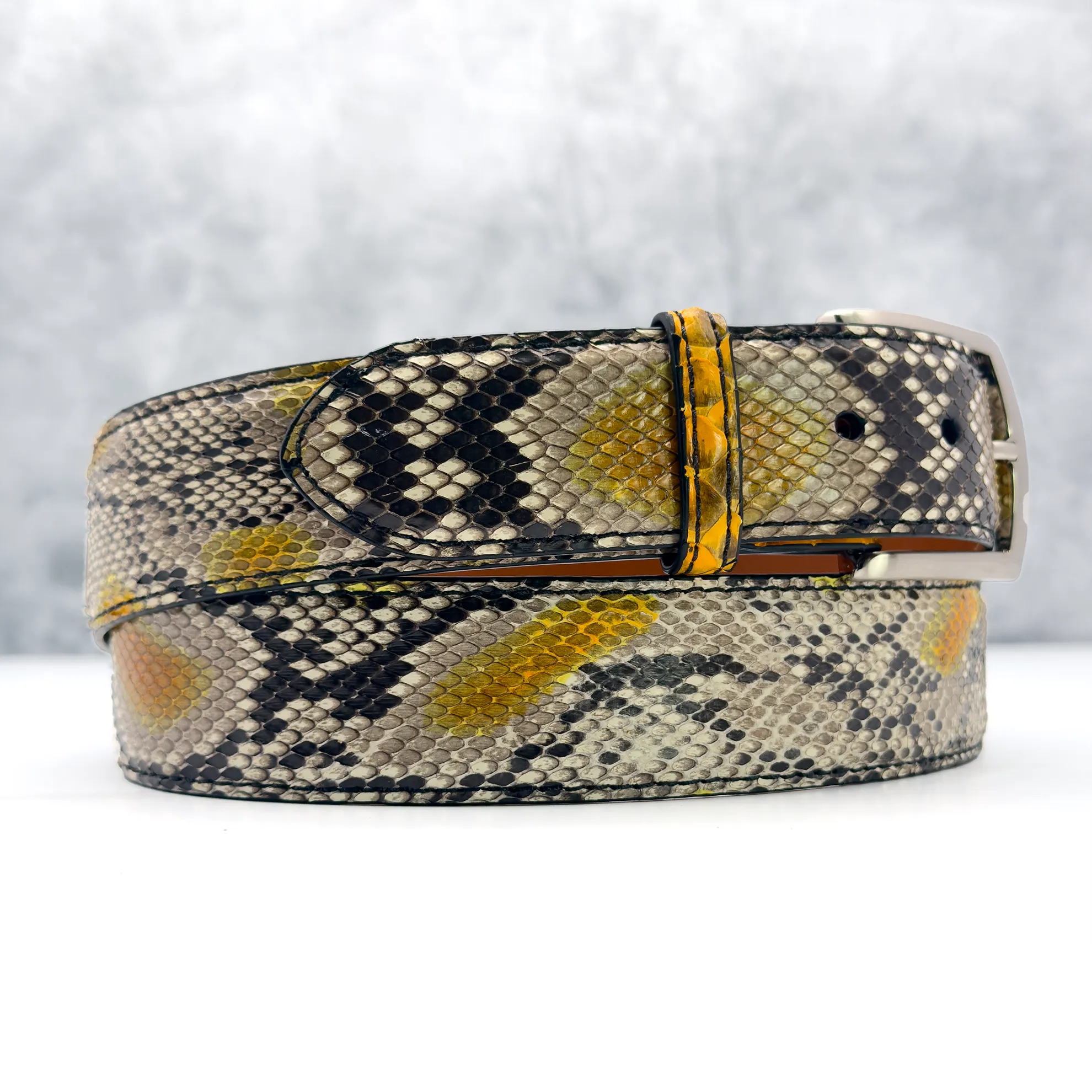 Ready To Ship Python Belt: Autumn  Desert Strike  (1.5" Width)