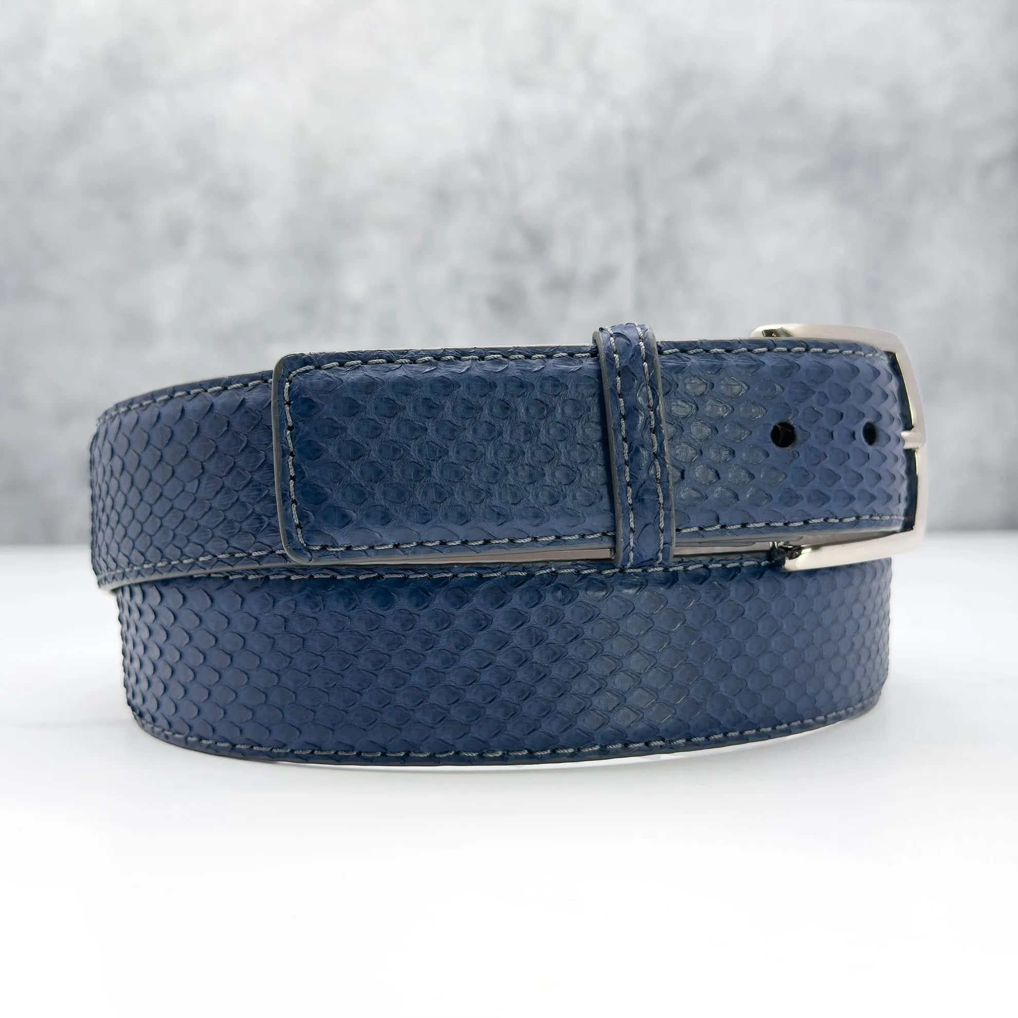 Ready To Ship Python Belt: Modern Navy 1.5" width