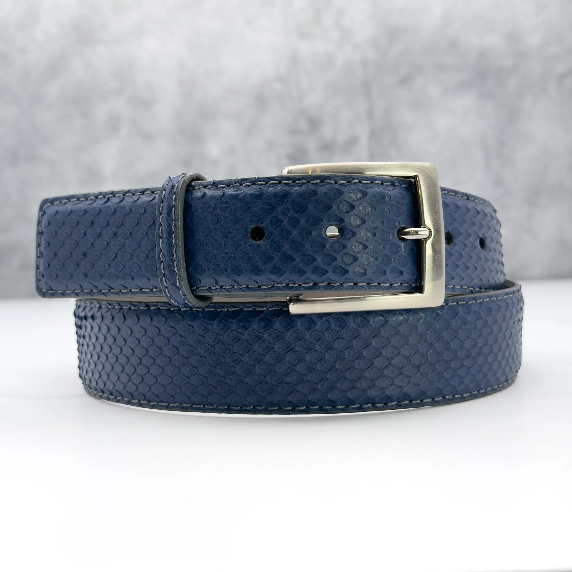 Ready To Ship Python Belt: Modern Navy 1.5" width