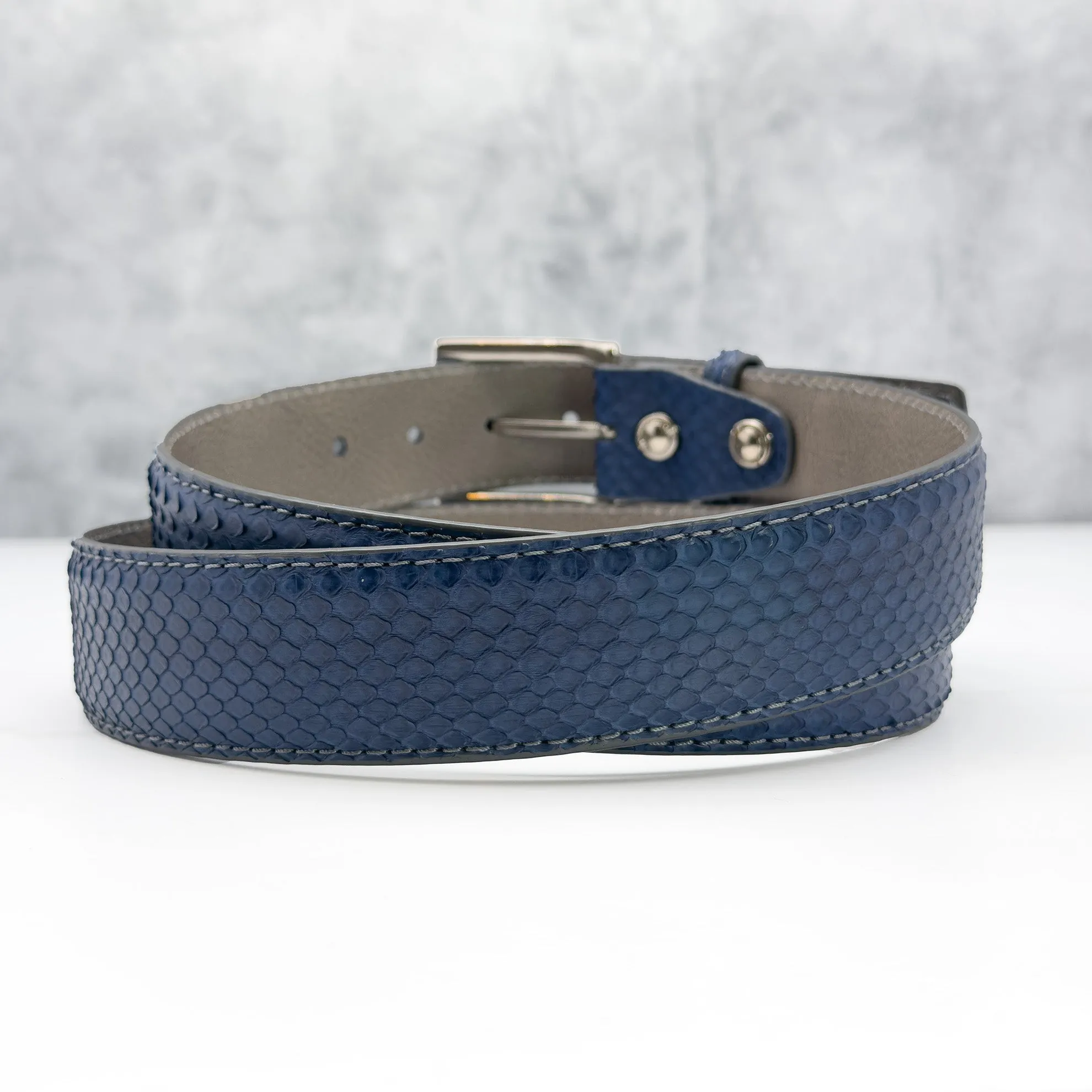 Ready To Ship Python Belt: Modern Navy 1.5" width