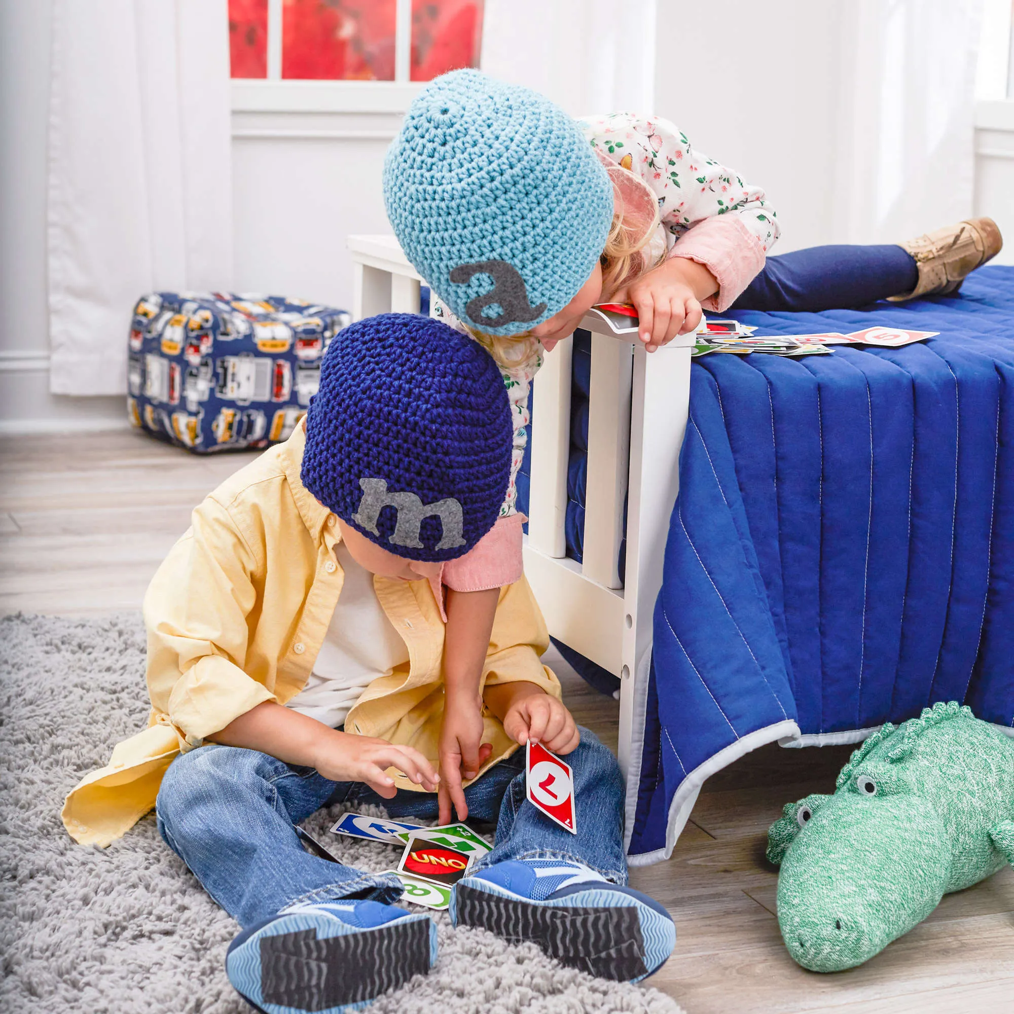 Red Heart Crochet Letter Hats